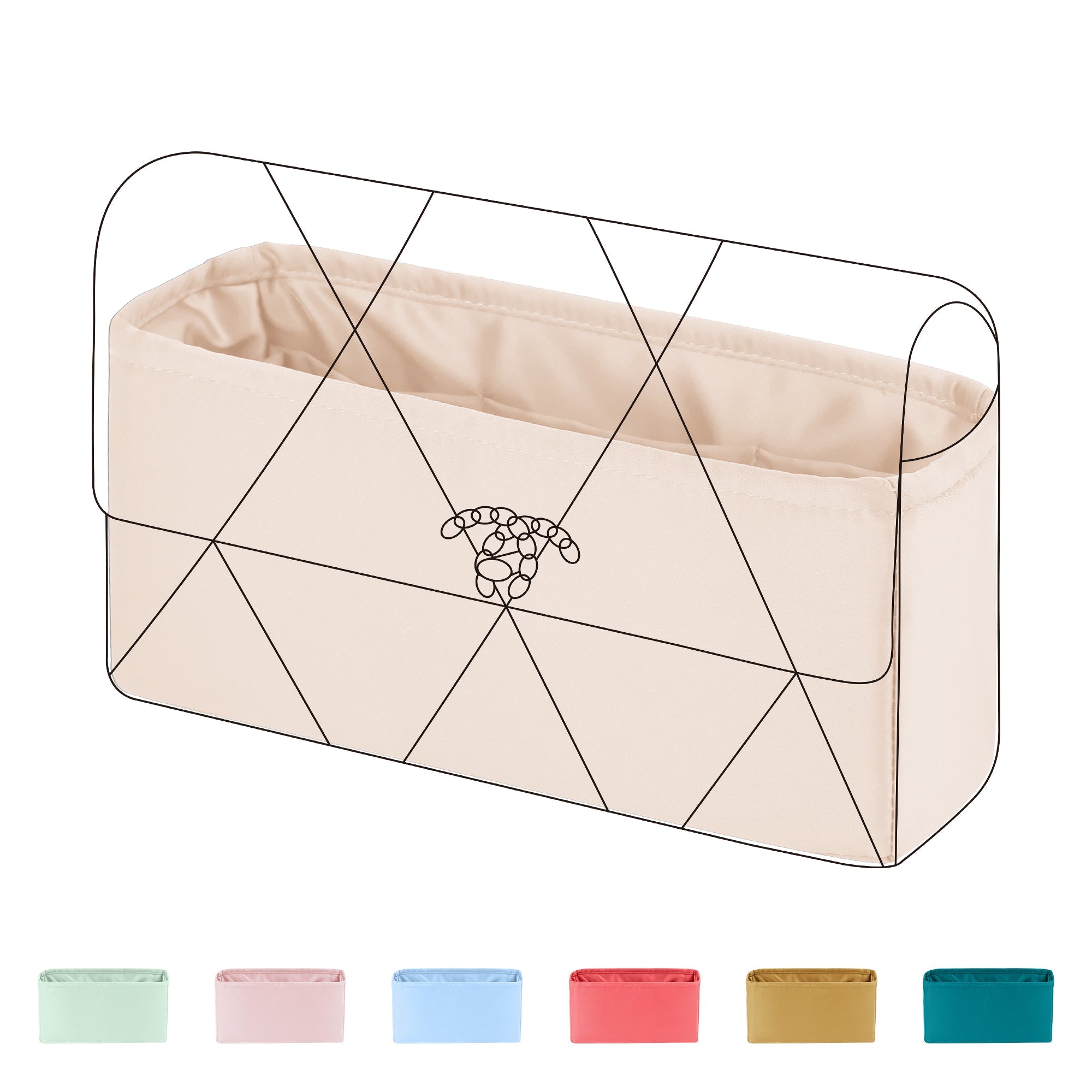 Purse Organizer Insert for CC 19 Bags Silk Bag Organizer Luxury Handbag & Tote Shaper