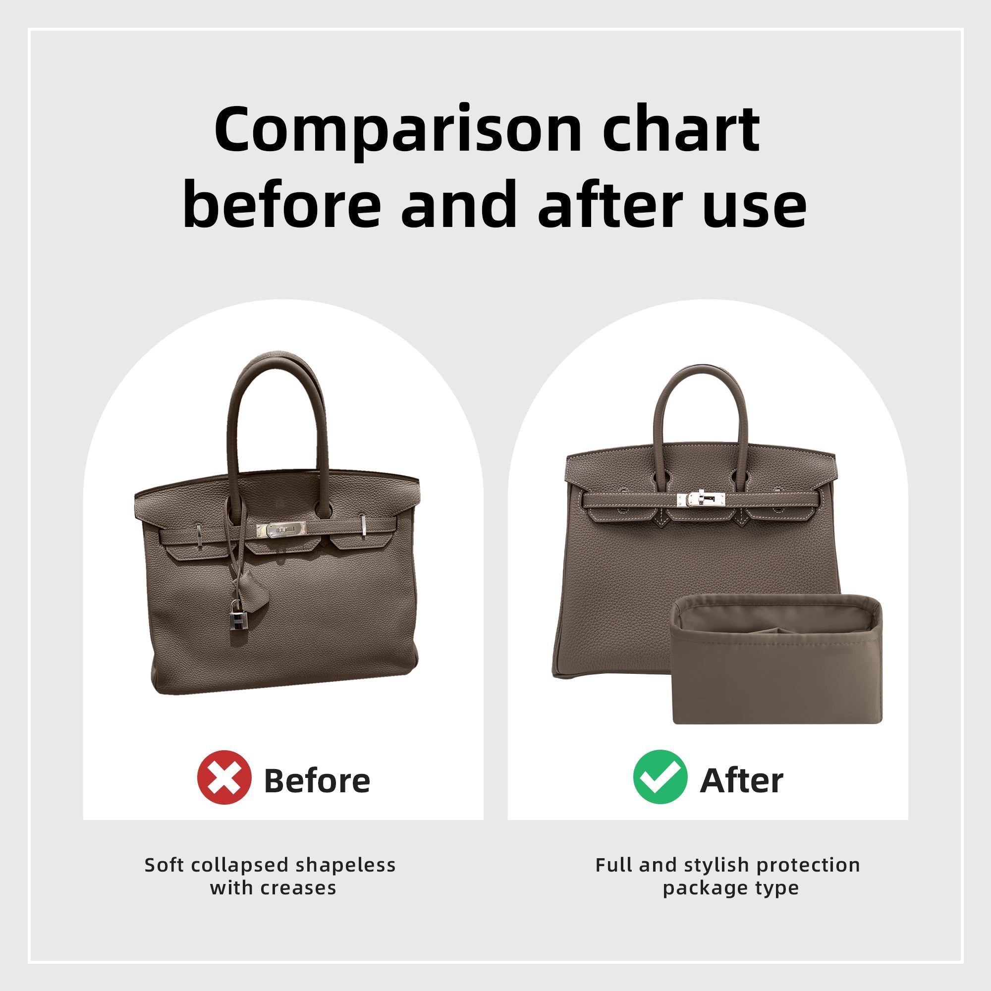 Purse Organizer Silky Smooth, Silk, Luxury Handbag Tote in Bag Shapers