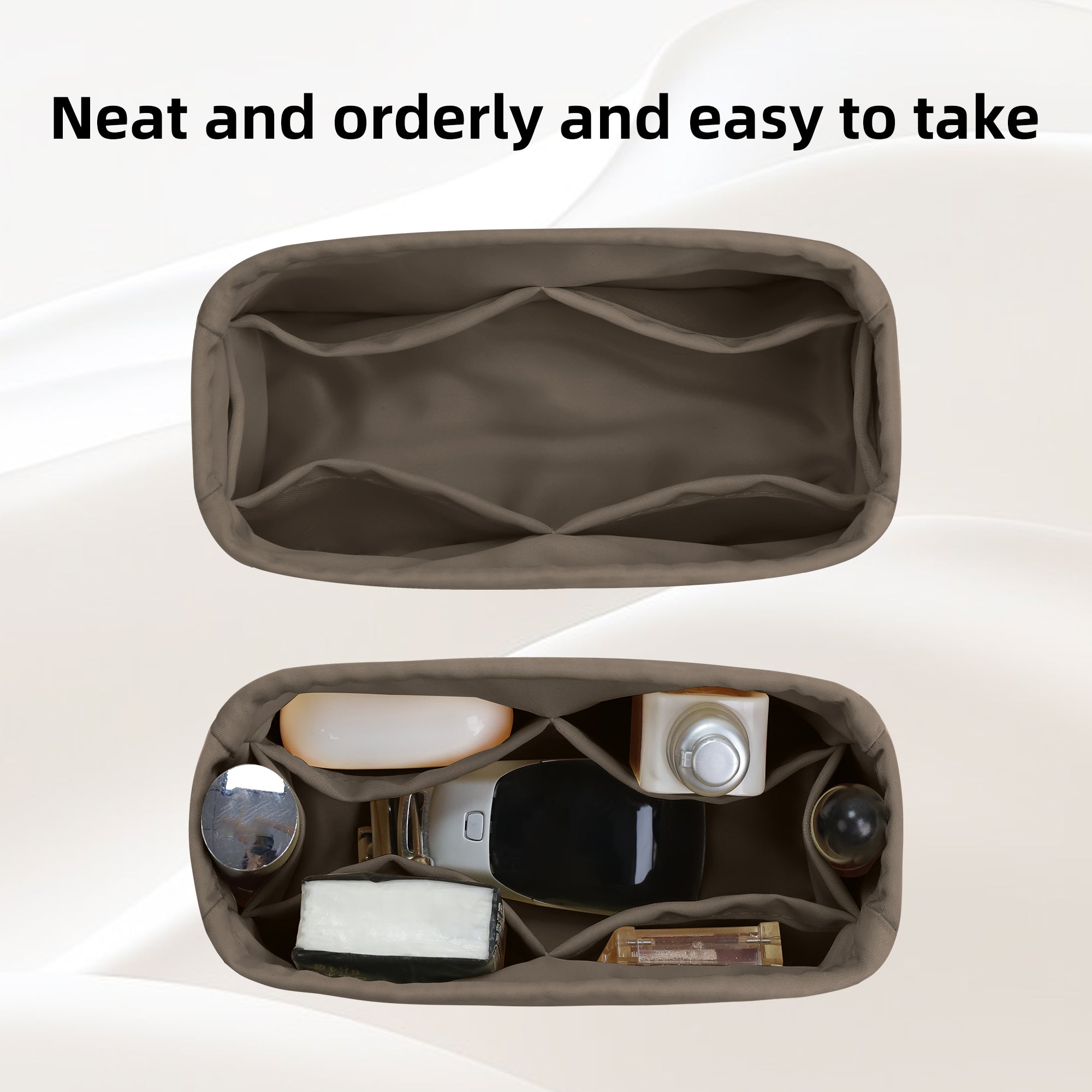 Purse Organizer Silky Smooth, Silk, Luxury Handbag Tote in Bag Shapers