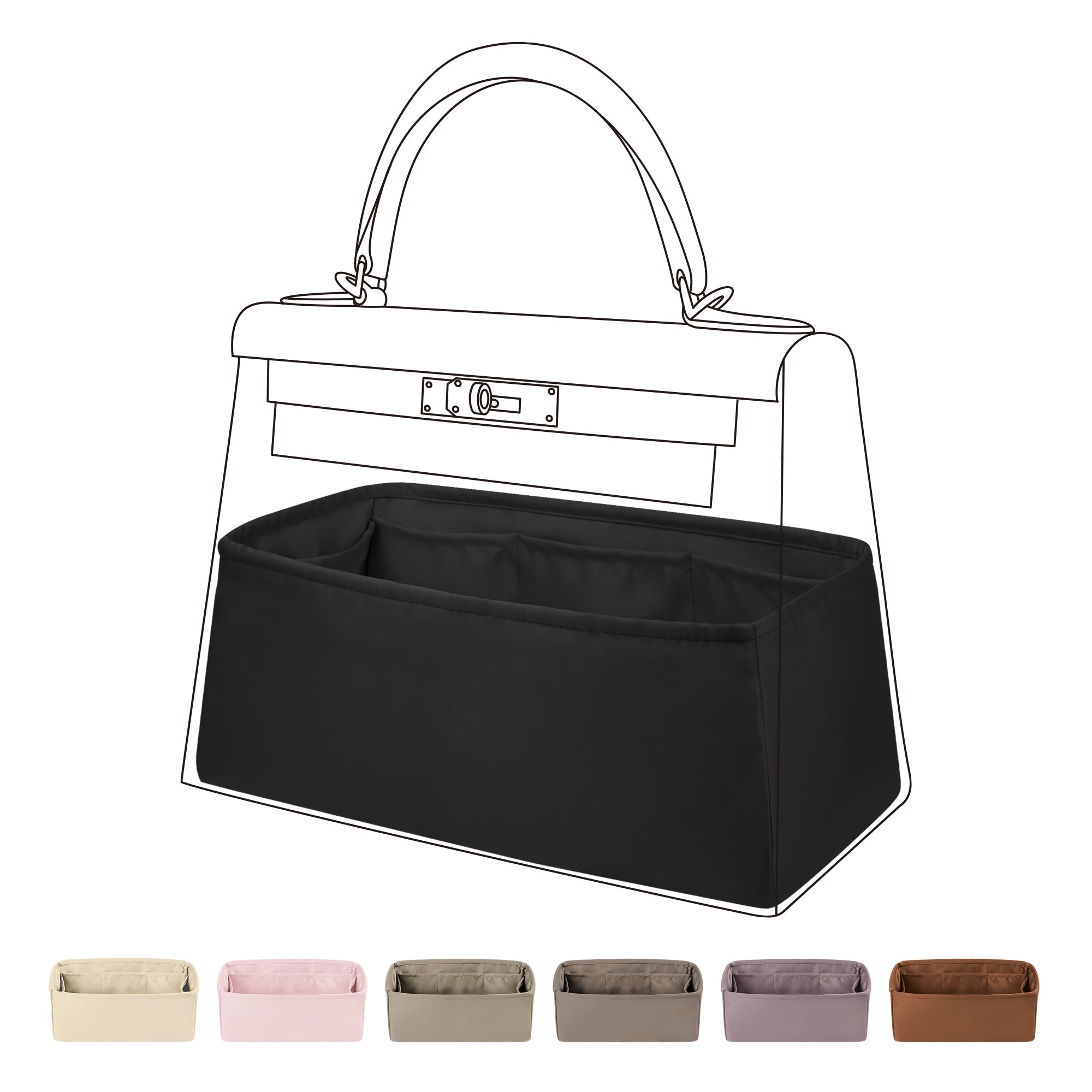 Silk Purse Organizer Insert For Kelly Pochette Mini Bags
