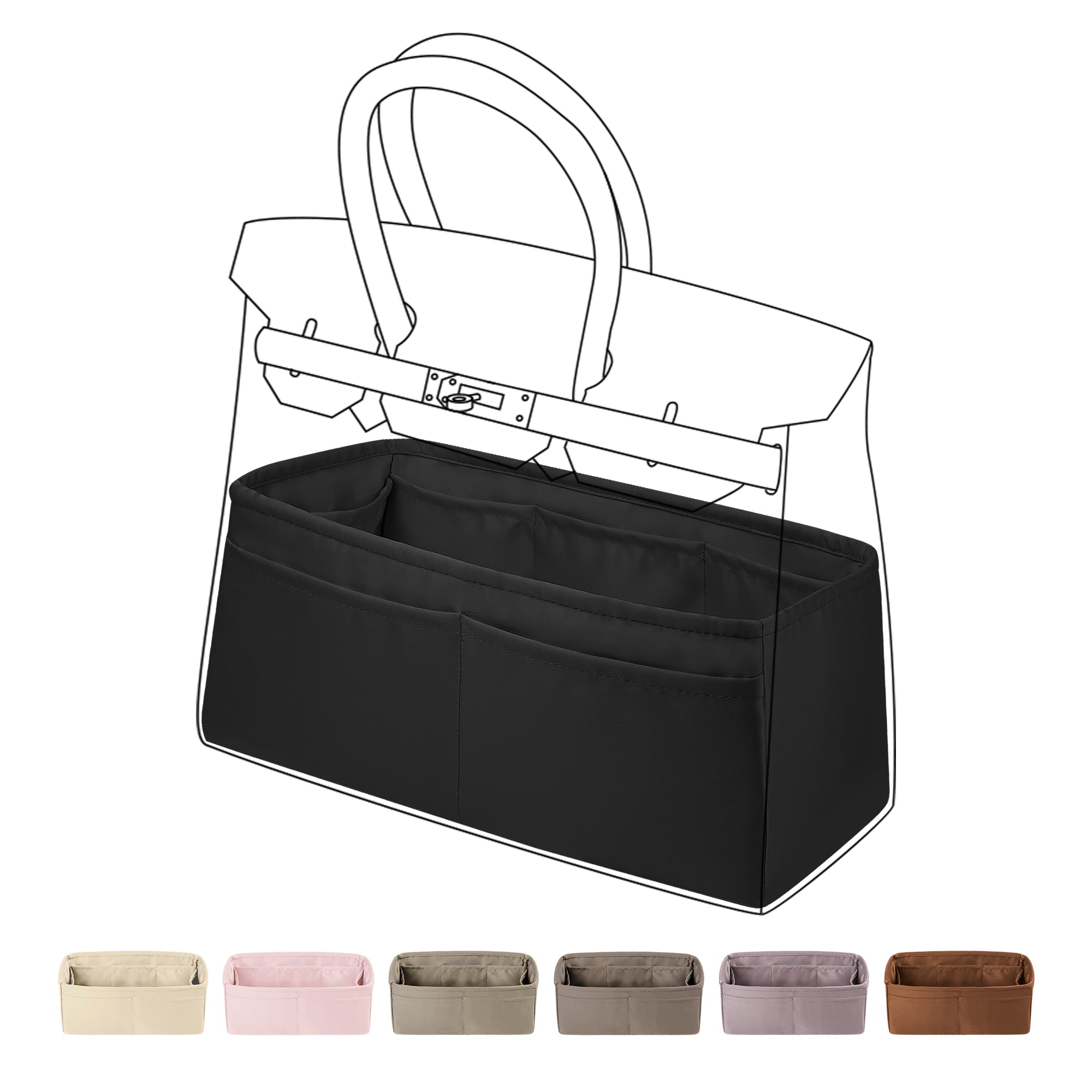 Purse Organizer Silky Smooth, Silk, Luxury Handbag Tote in Bag Shapers