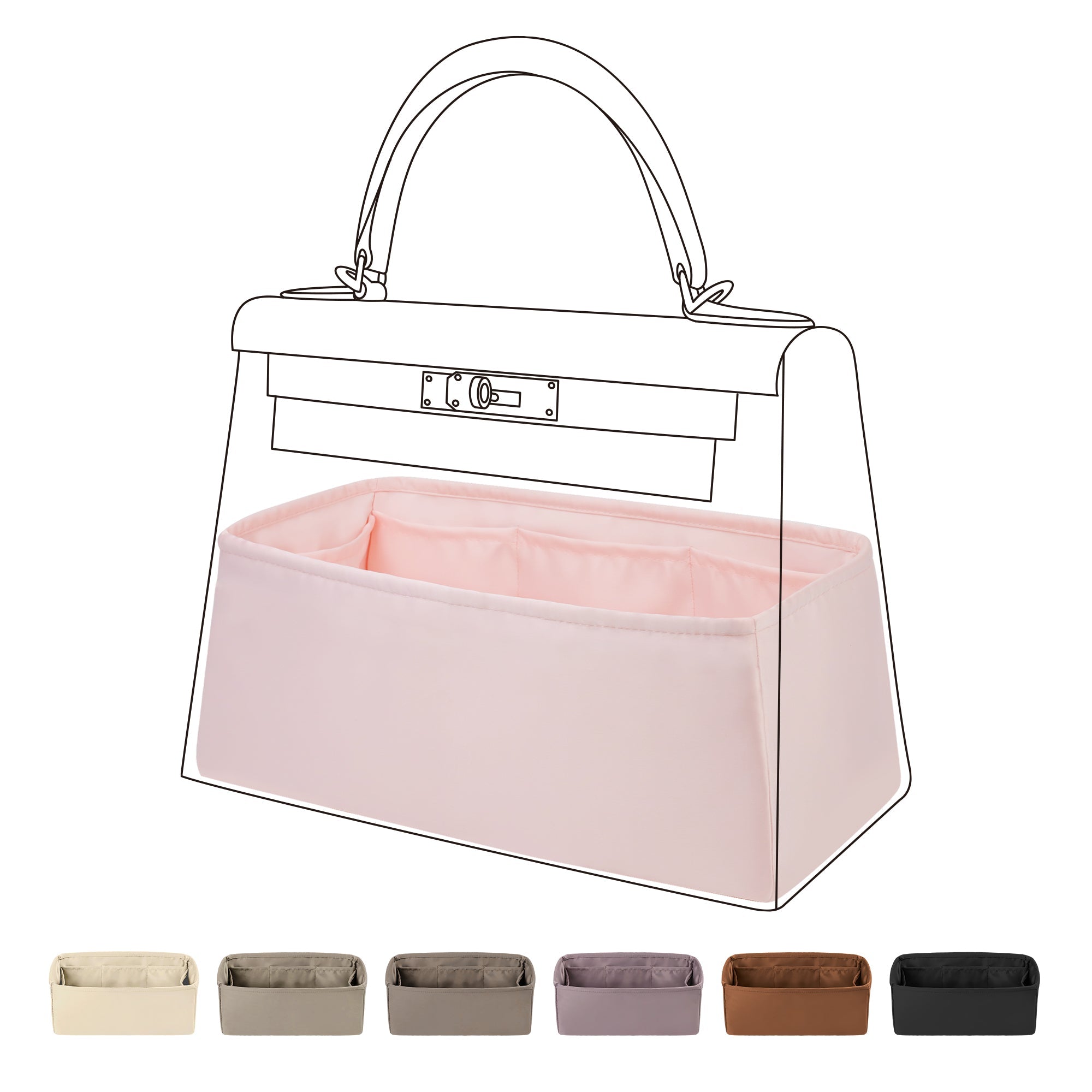 Silk Purse Organizer Insert For Kelly Pochette Mini Bags
