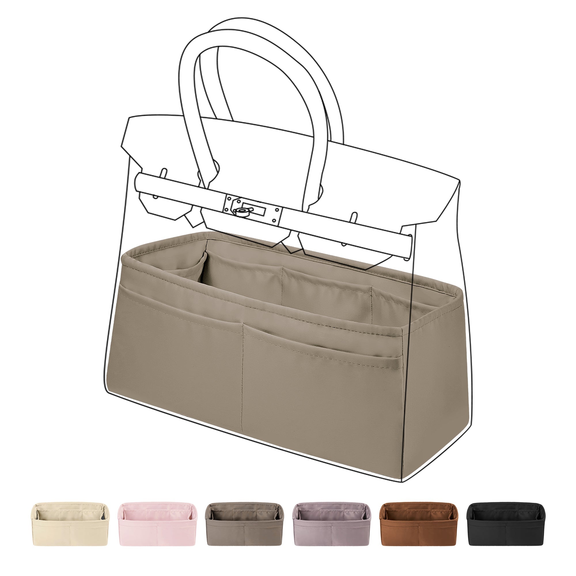 Purse Organizer Silky Smooth, Silk, Luxury Handbag Tote in Bag Shapers