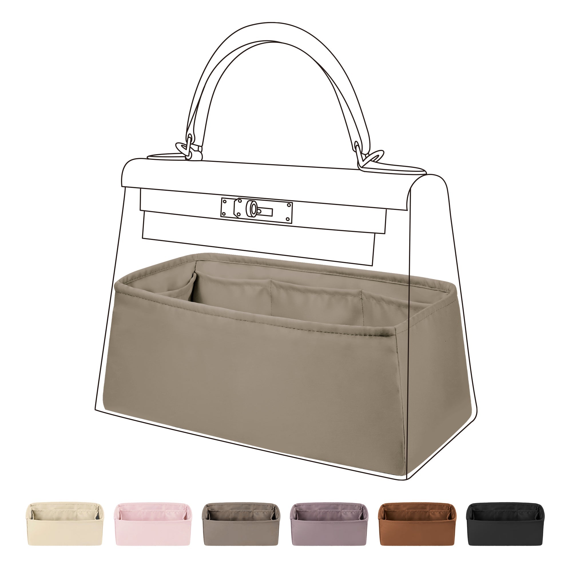 Silk Purse Organizer Insert For Kelly Pochette Mini Bags