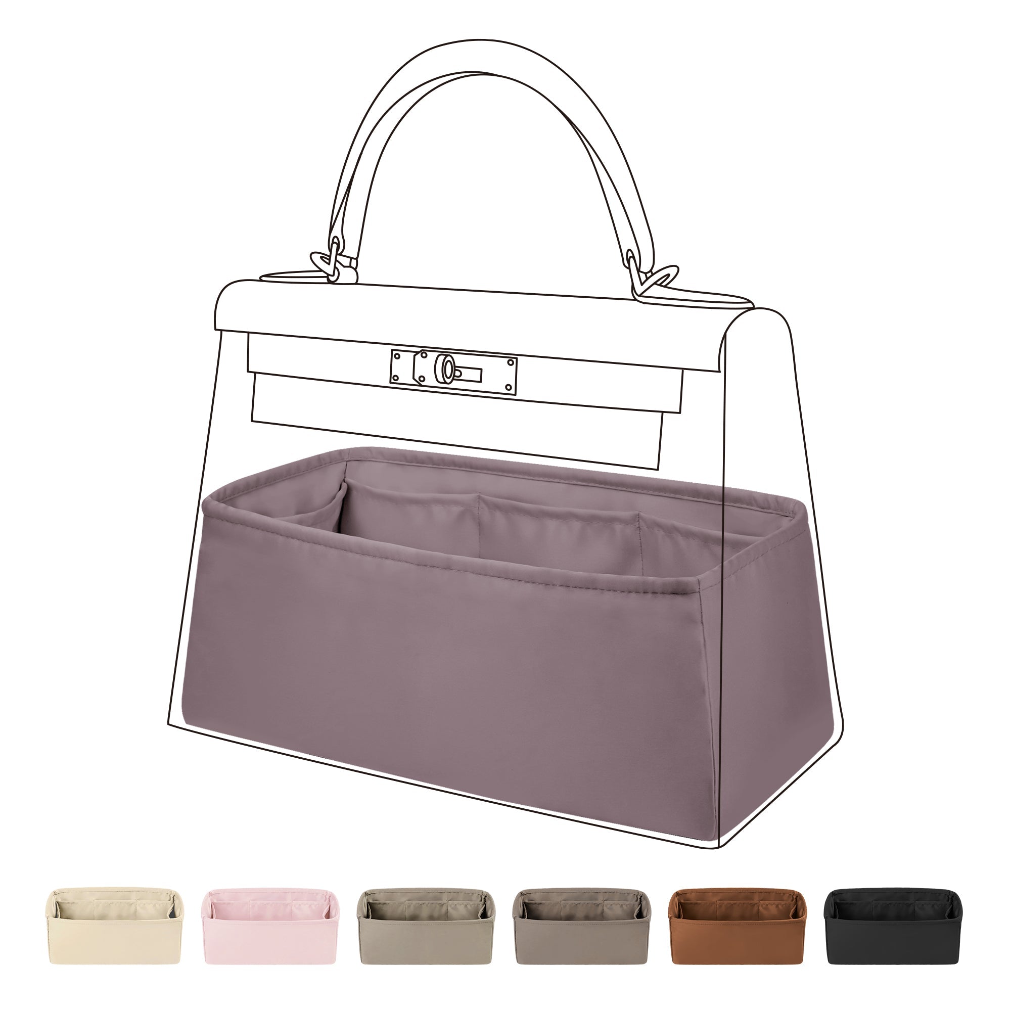 Silk Purse Organizer Insert For Kelly Pochette Mini Bags