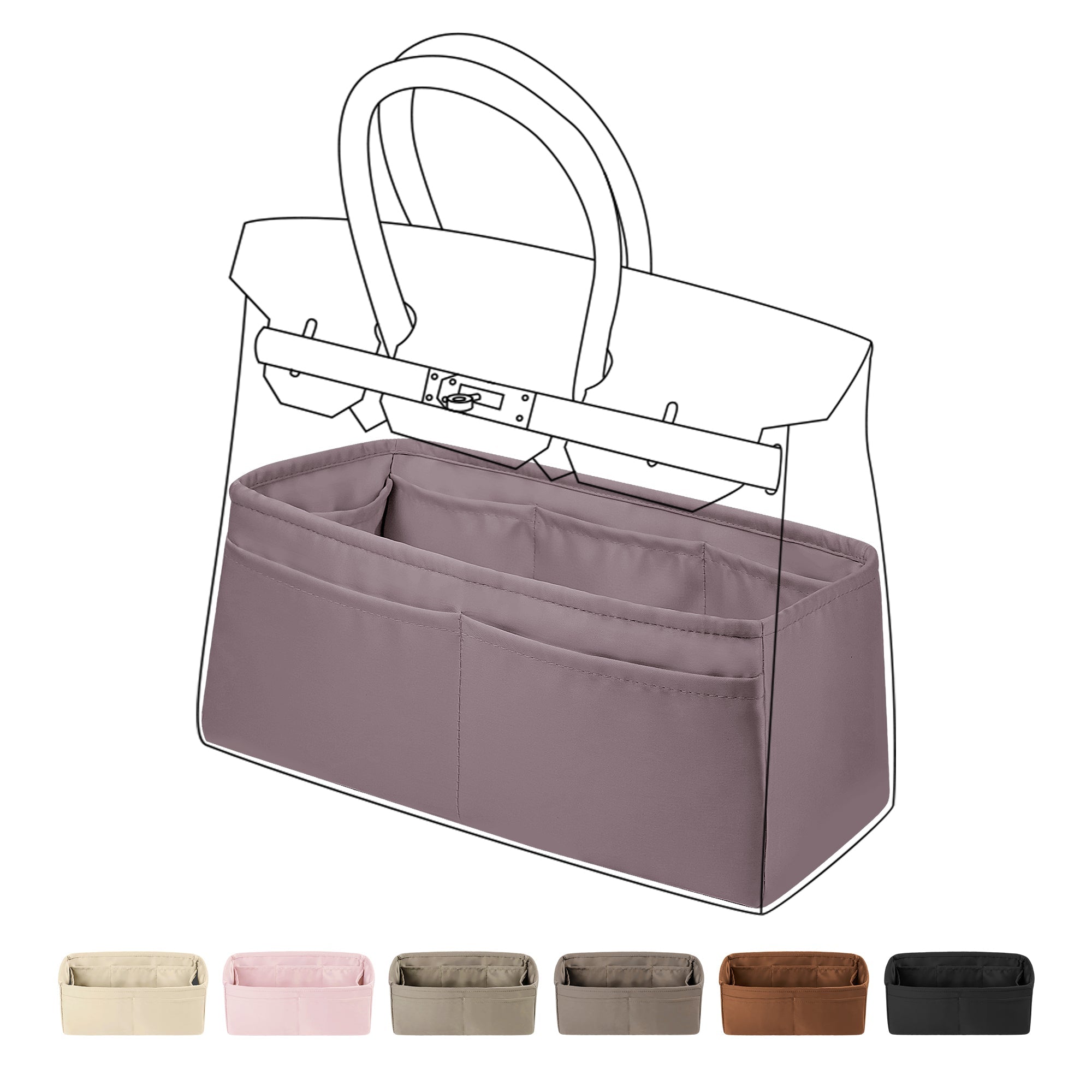 Purse Organizer Silky Smooth, Silk, Luxury Handbag Tote in Bag Shapers