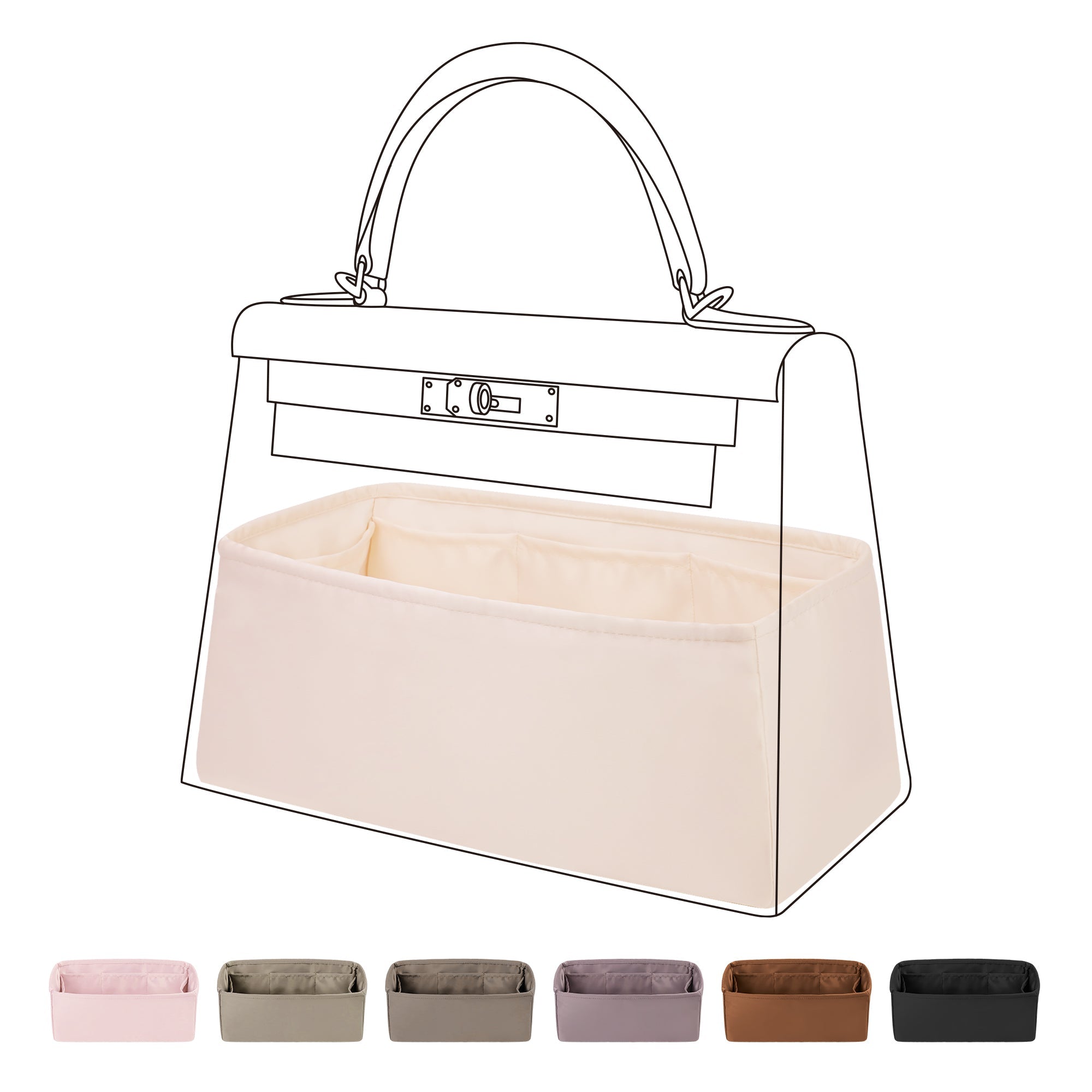 Silk Purse Organizer Insert For Kelly Pochette Mini Bags