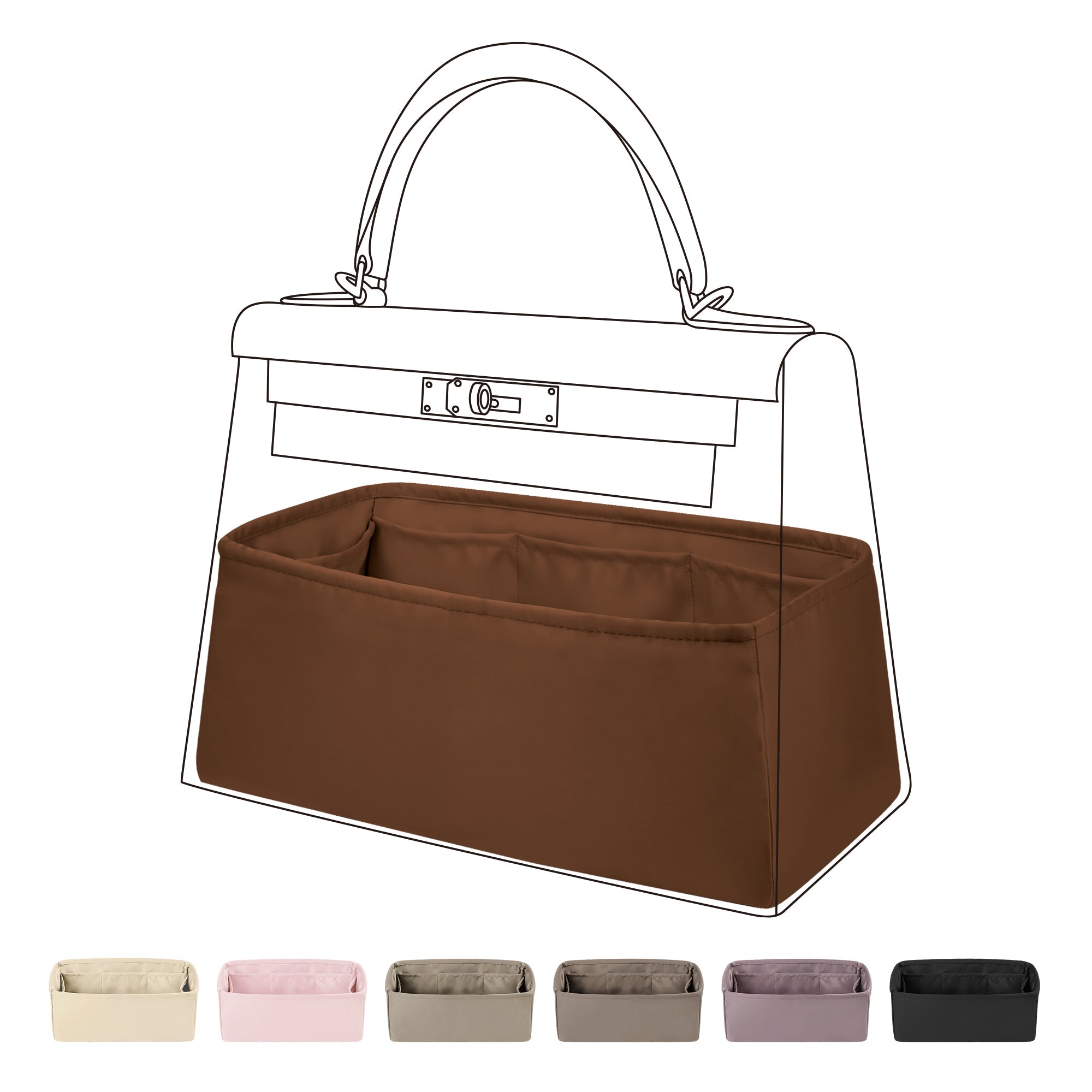 Silk Purse Organizer Insert For Kelly Pochette Mini Bags