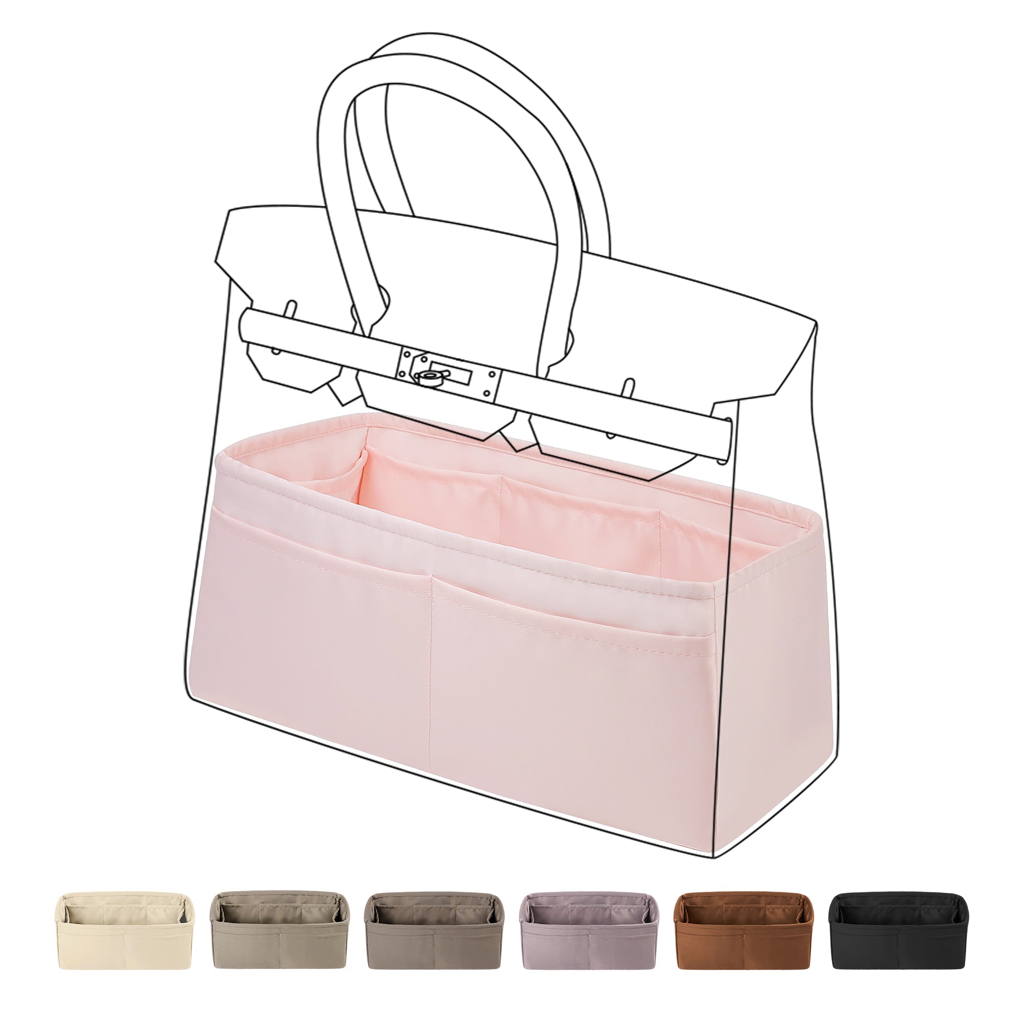 Purse Organizer Silky Smooth, Silk, Luxury Handbag Tote in Bag Shapers