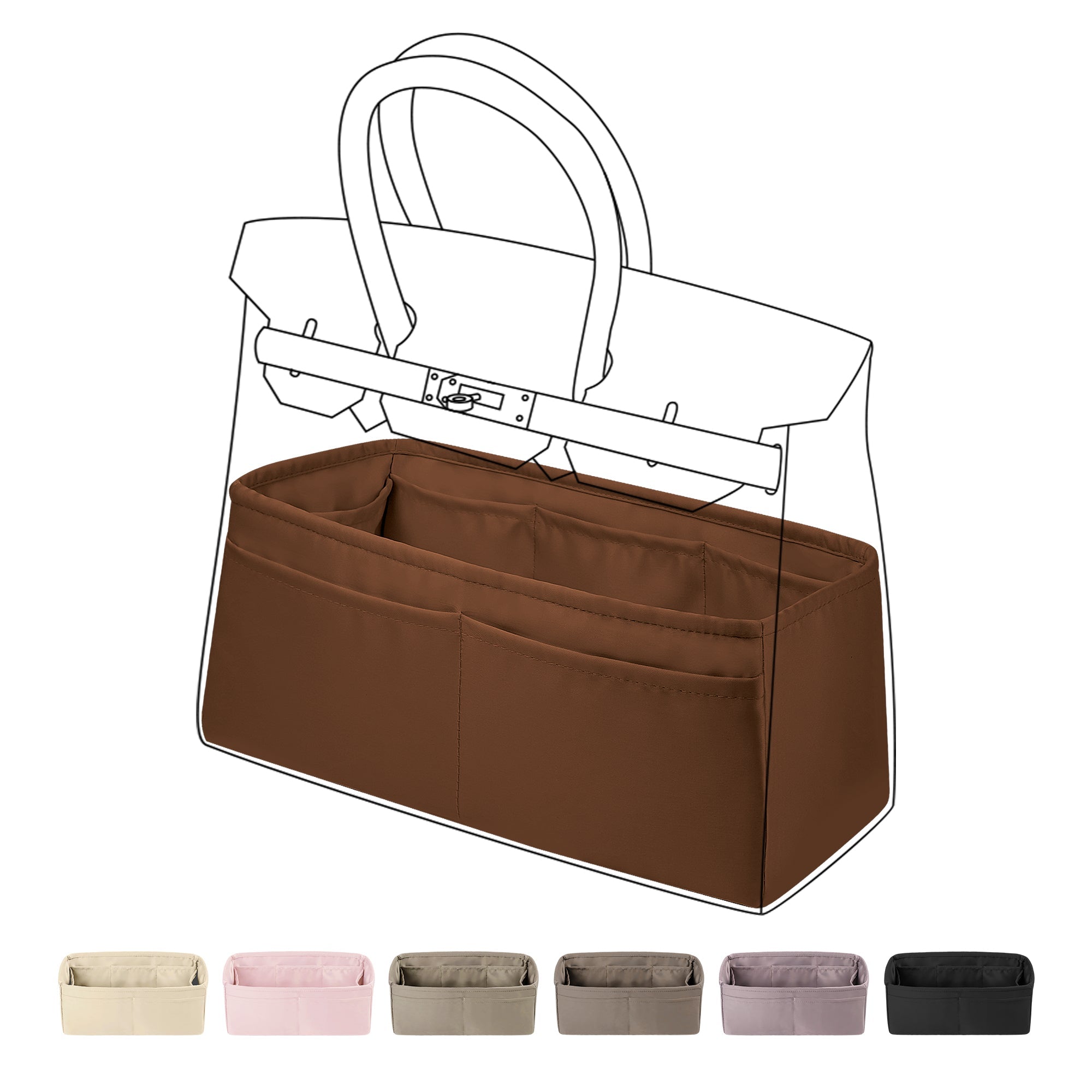 Purse Organizer Silky Smooth, Silk, Luxury Handbag Tote in Bag Shapers
