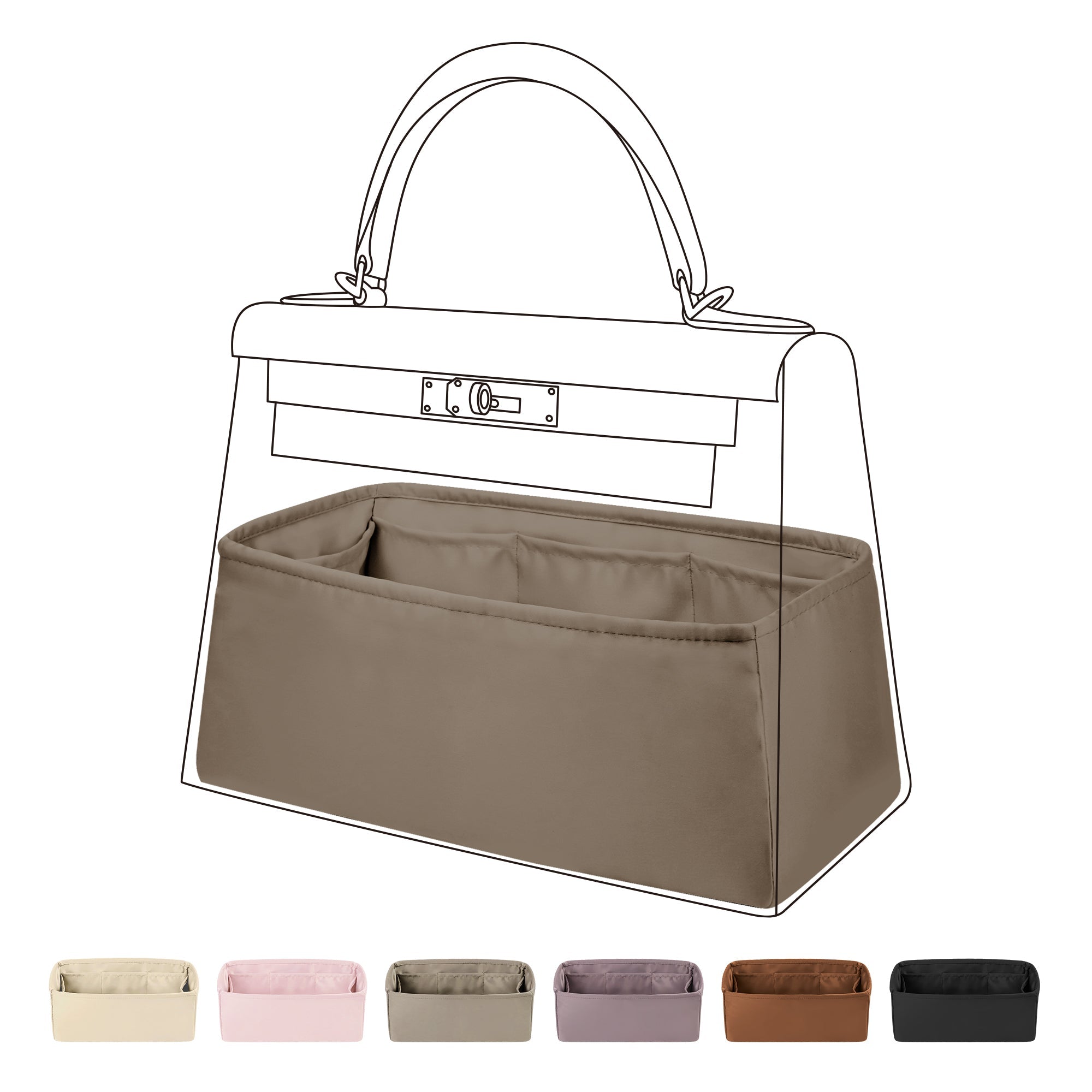 Silk Purse Organizer Insert For Kelly Pochette Mini Bags