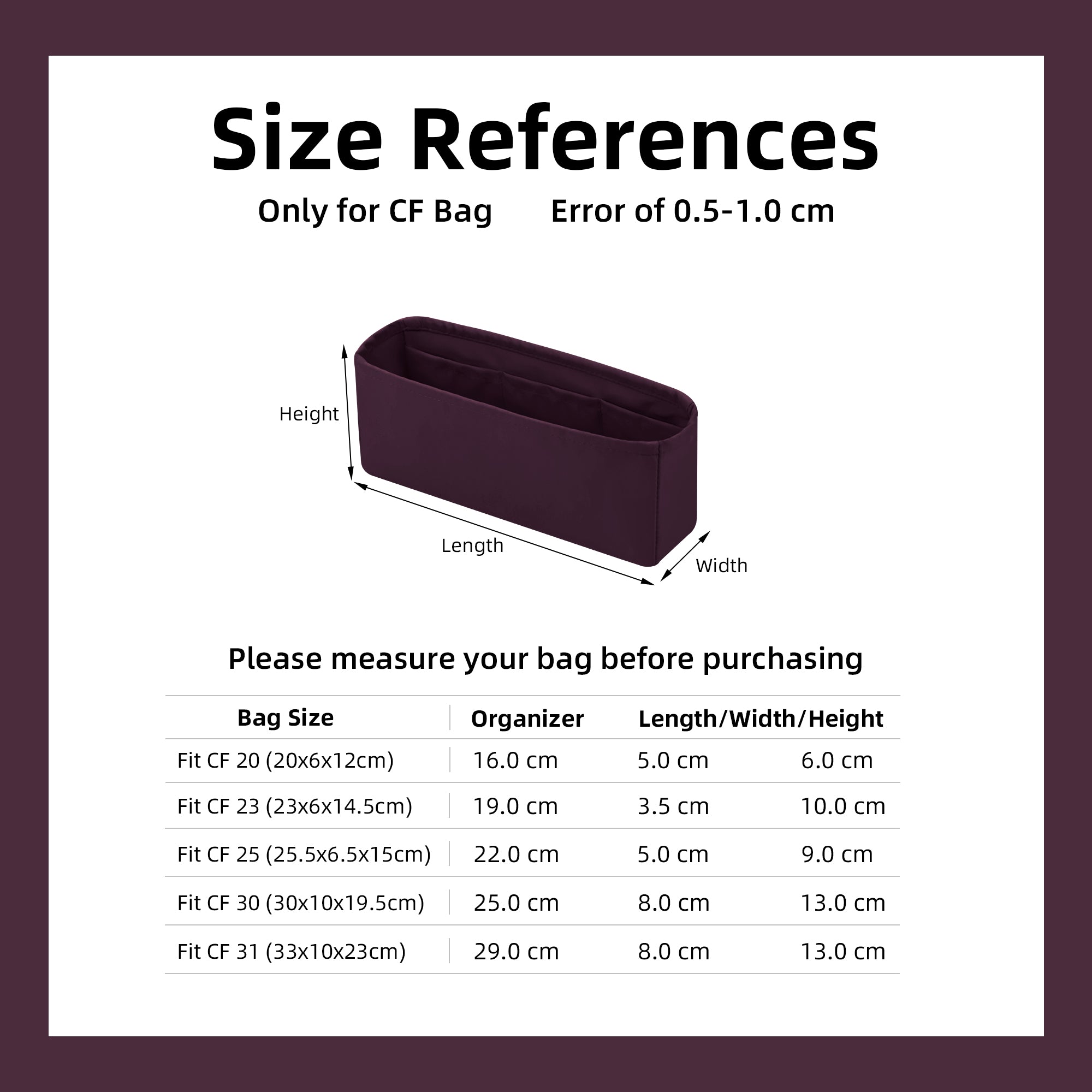 Silk Bag Organizer Luxury Handbag & Tote Shaper Insert for Classic Flap Bags