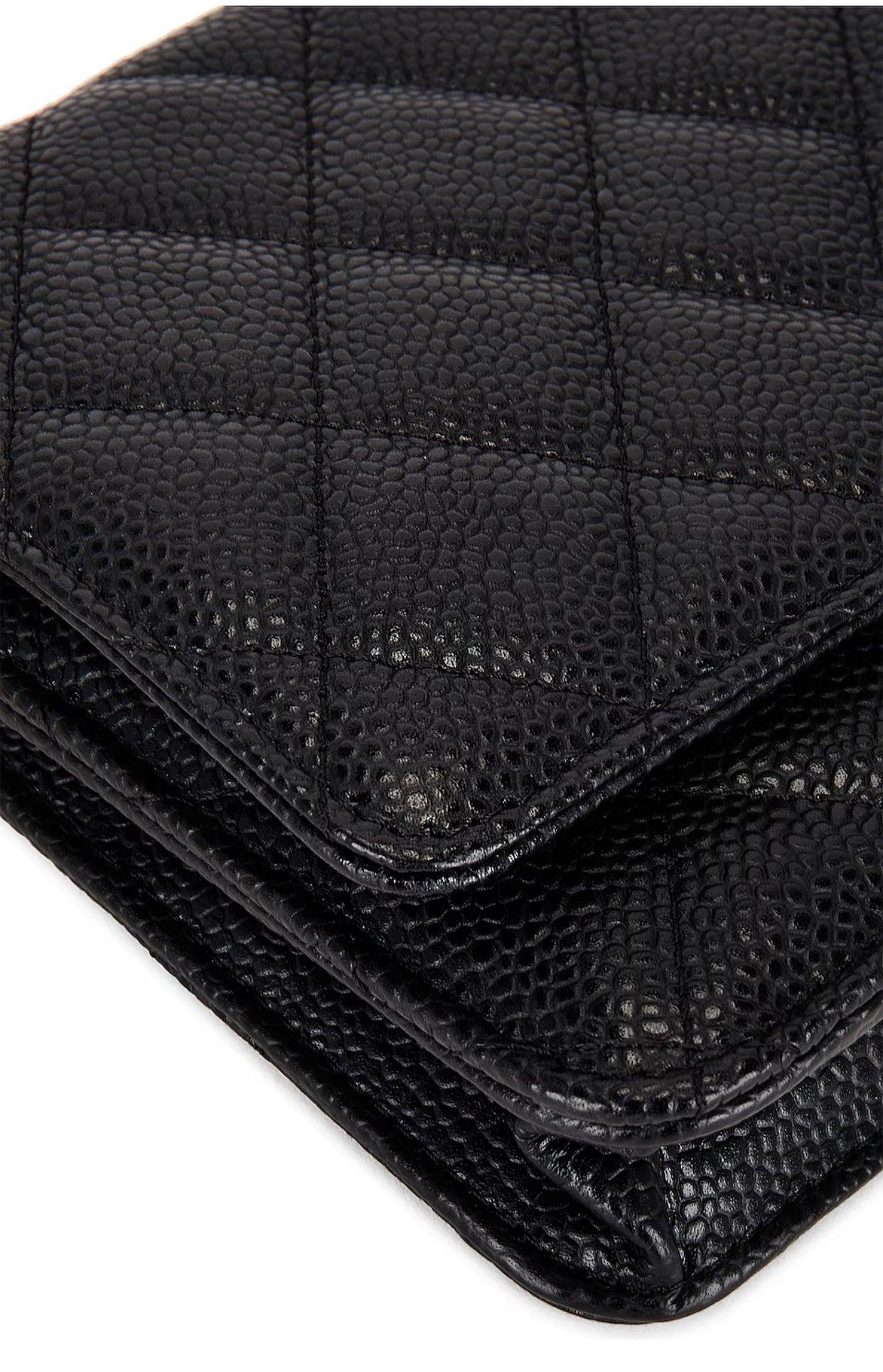 Wallet On Chain Quilted Caviar WOC - RELAVISH