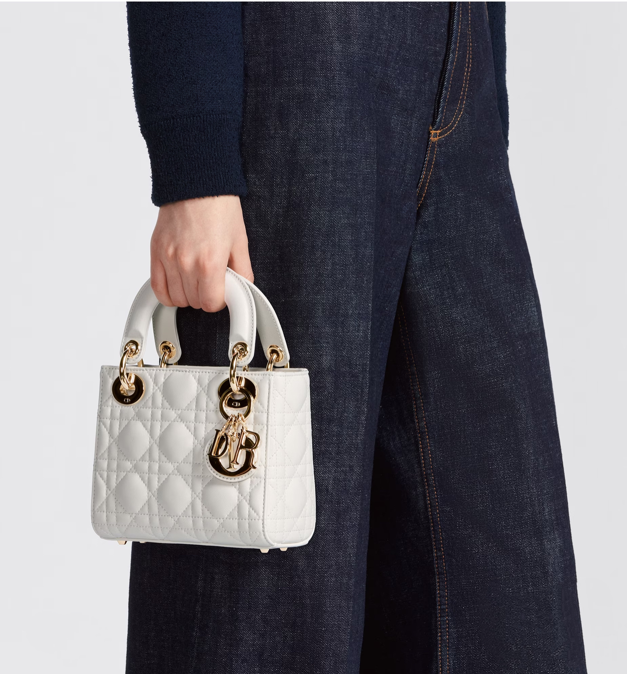 Mini Lady Bag Latte Cannage Lambskin