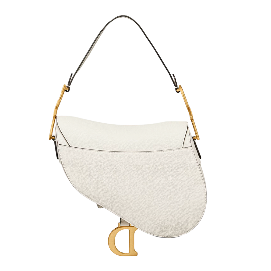 Saddle Bag Latte Grained Calfskin with Strap
