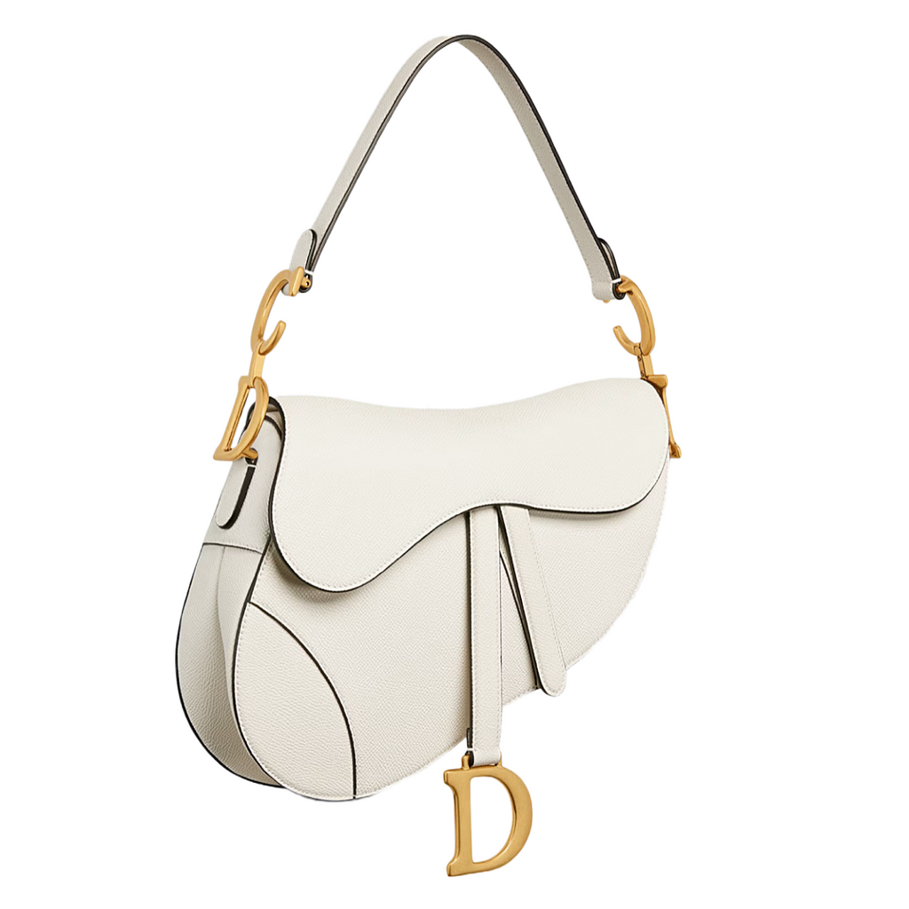 Saddle Bag Latte Grained Calfskin with Strap