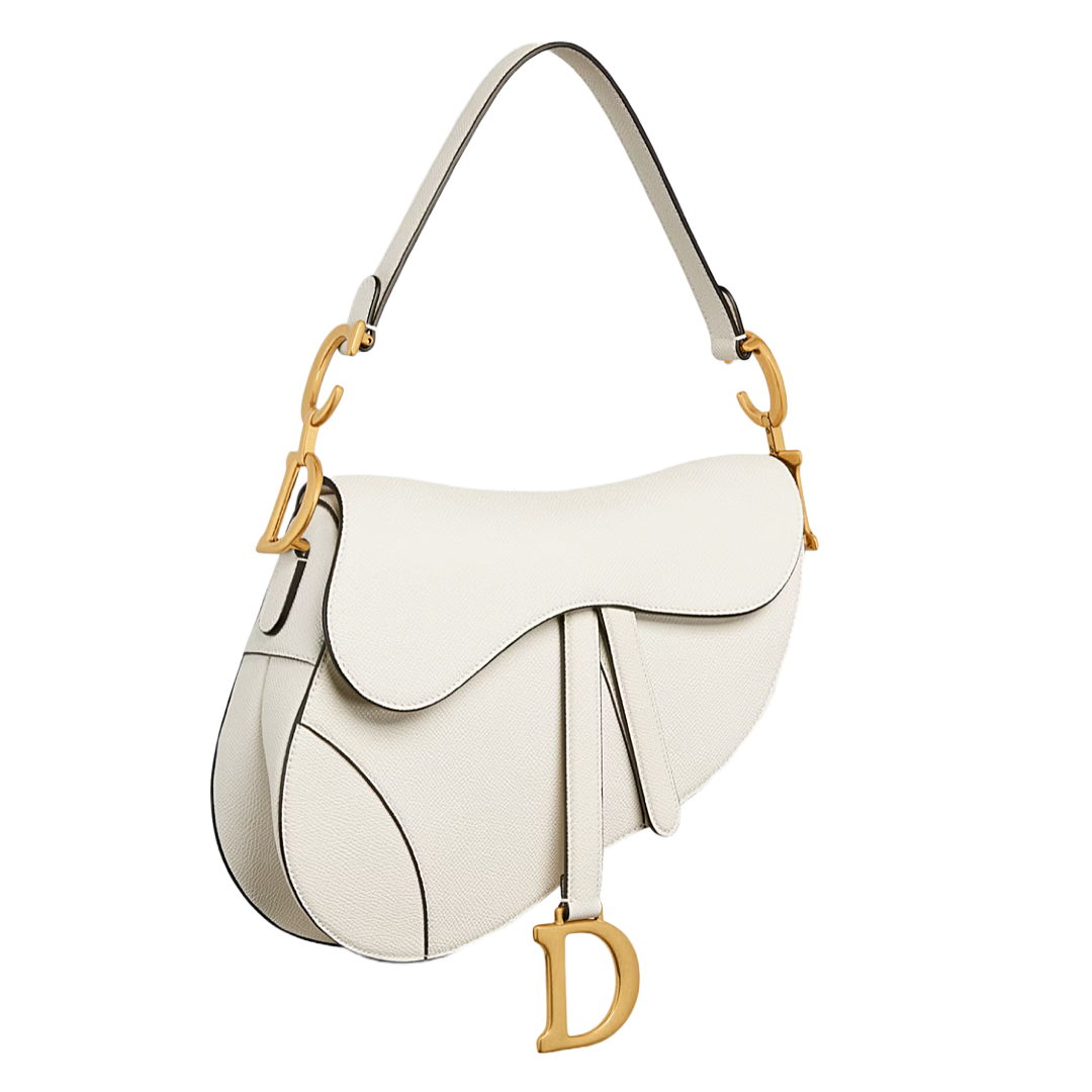 Saddle Bag Latte Grained Calfskin with Strap