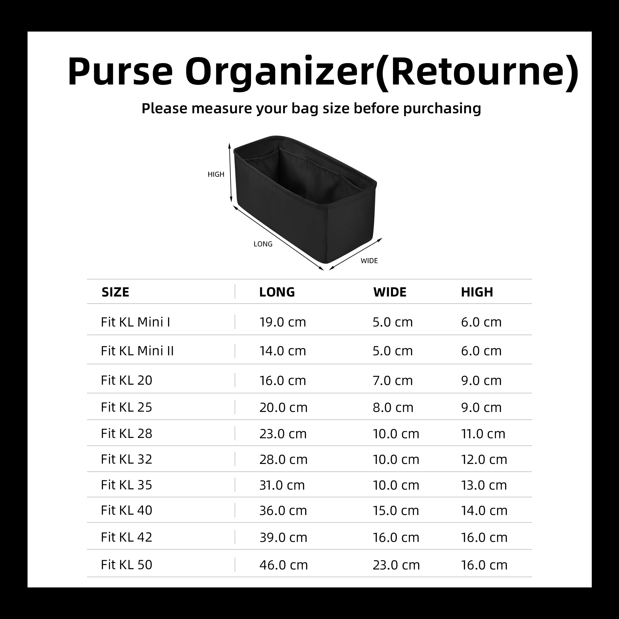 Silk Purse Organizer Insert For Kelly Pochette Mini Bags
