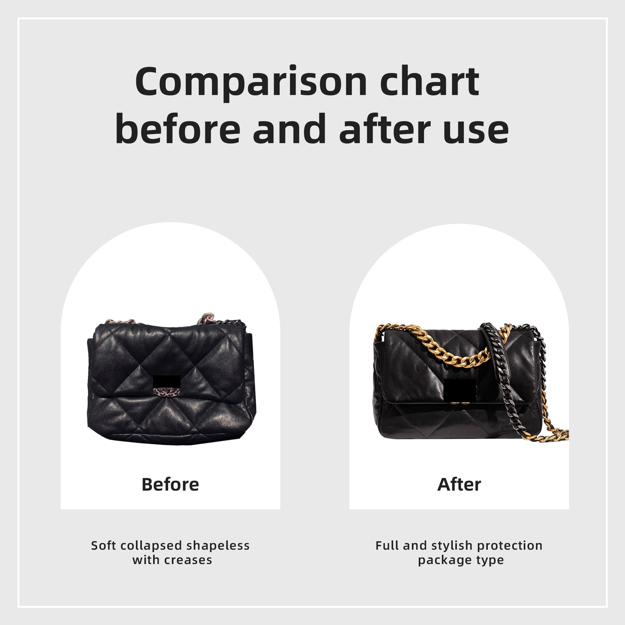 Purse Organizer Insert for CC 19 Bags Silk Bag Organizer Luxury Handbag & Tote Shaper