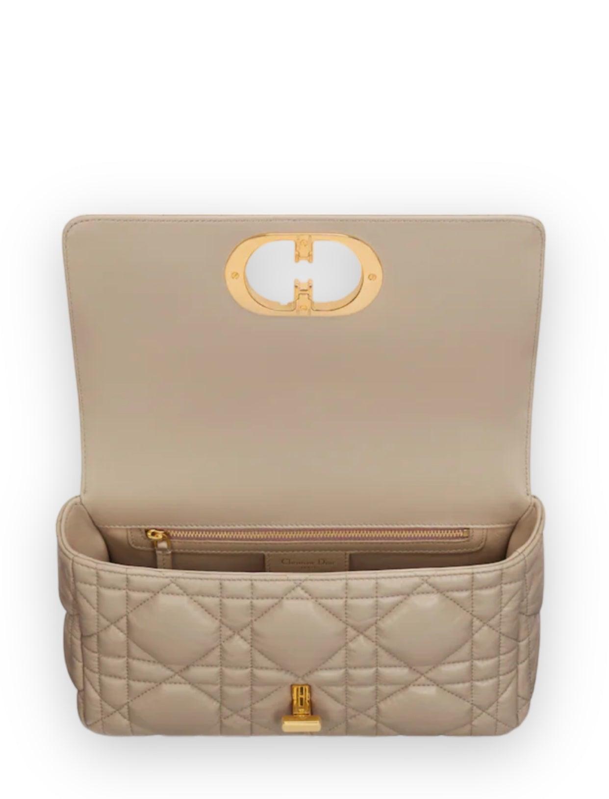 Dior Quilted Macrocannage Calfskin Medium Sand -